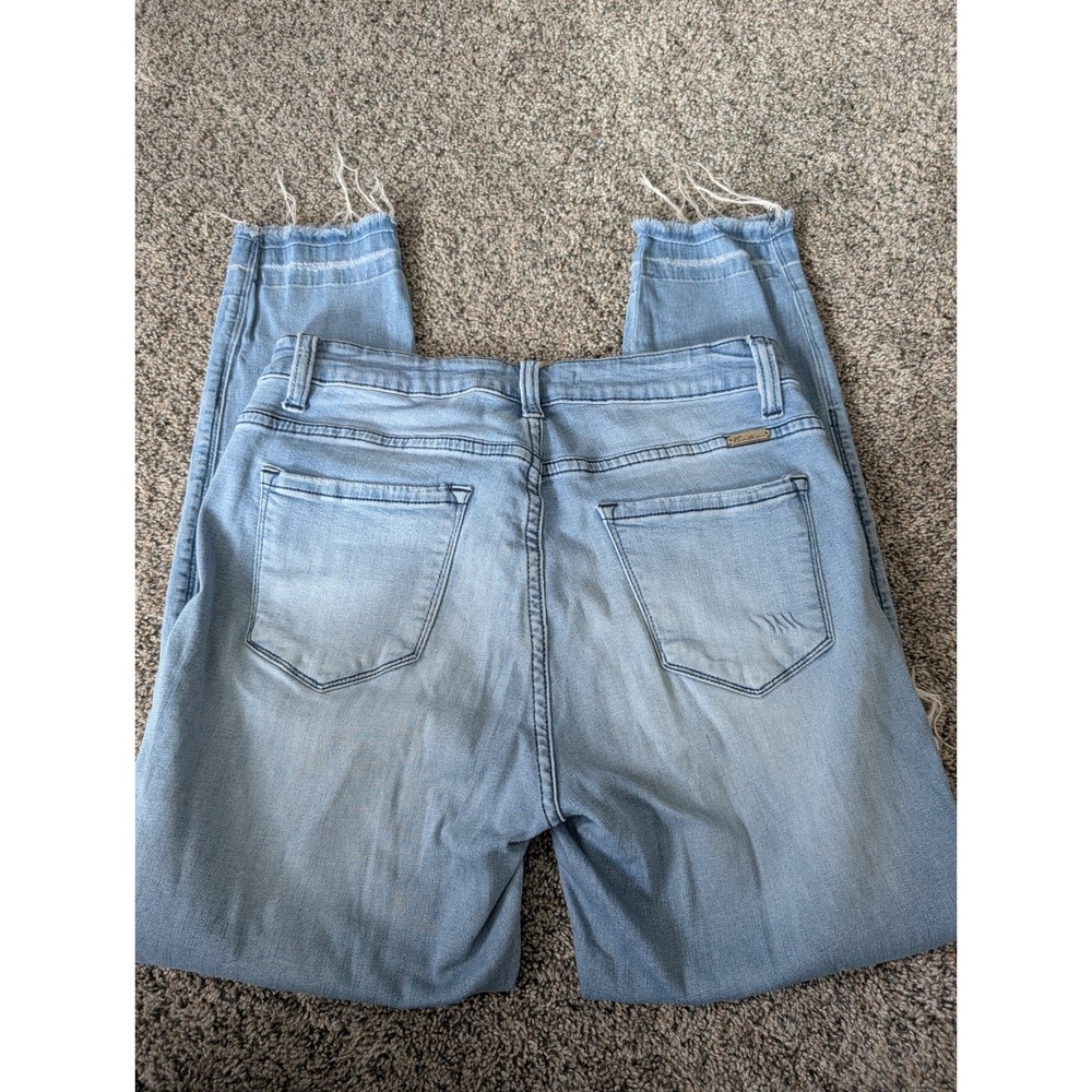 KanCan Light Wash Distressed Skinny‎ Jeans Raw Hem Size 28 W9 - Picture 7 of 7